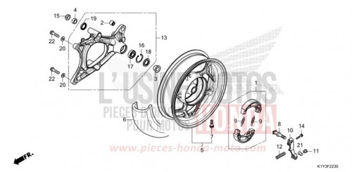 HINTERRAD/SCHWINGE (WW125/A-ED,2ED,RU) WW125AM de 2021